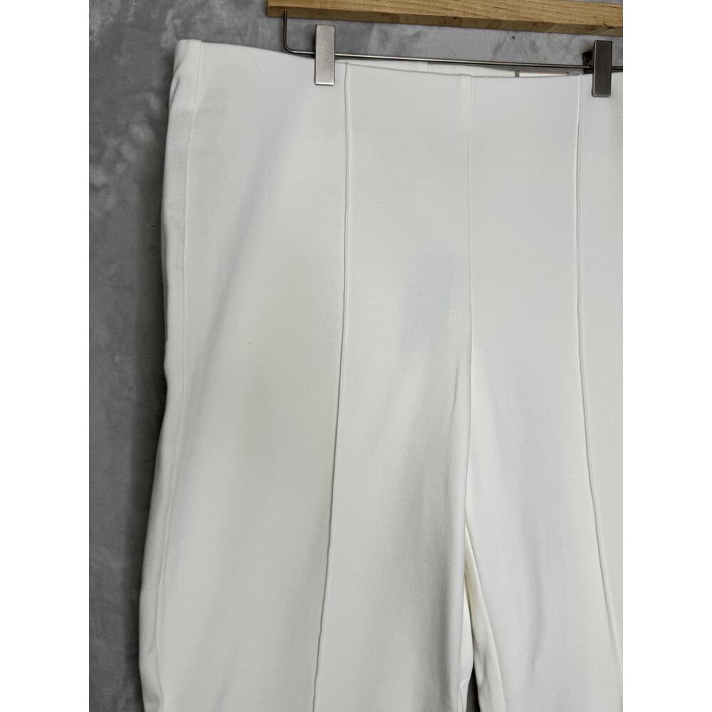 Chicos Pants Women XL White Knit Lindy Side Zip Straight Leg Slim Stretch Ponte - Picture 3 of 15